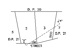 Plan view of lots 2 and 3 above R.L. 44.9